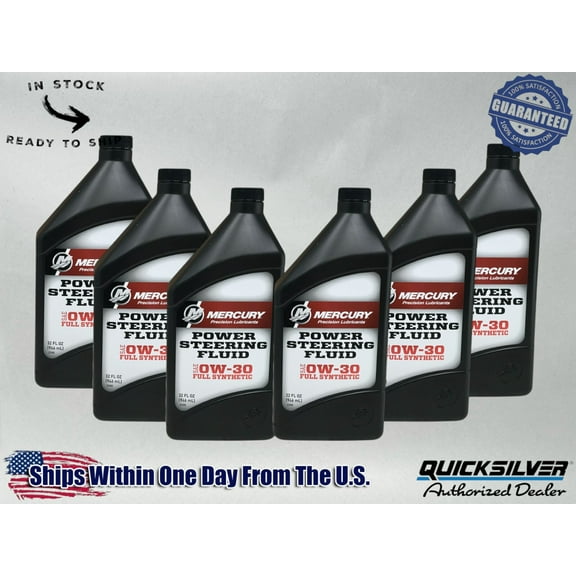 Quicksilver OEM Power Steering Fluid Quarts 92-858077K01 6 Pack