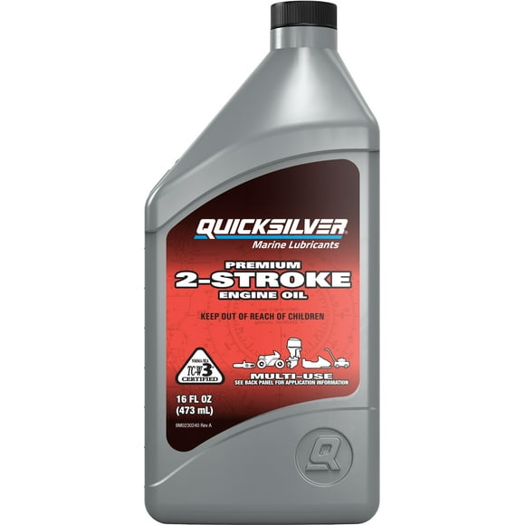 Quicksilver Premium 2-Stroke Engine Oil for Outboards, PWC, Snowmobiles and Motorcycles, 1 Pint