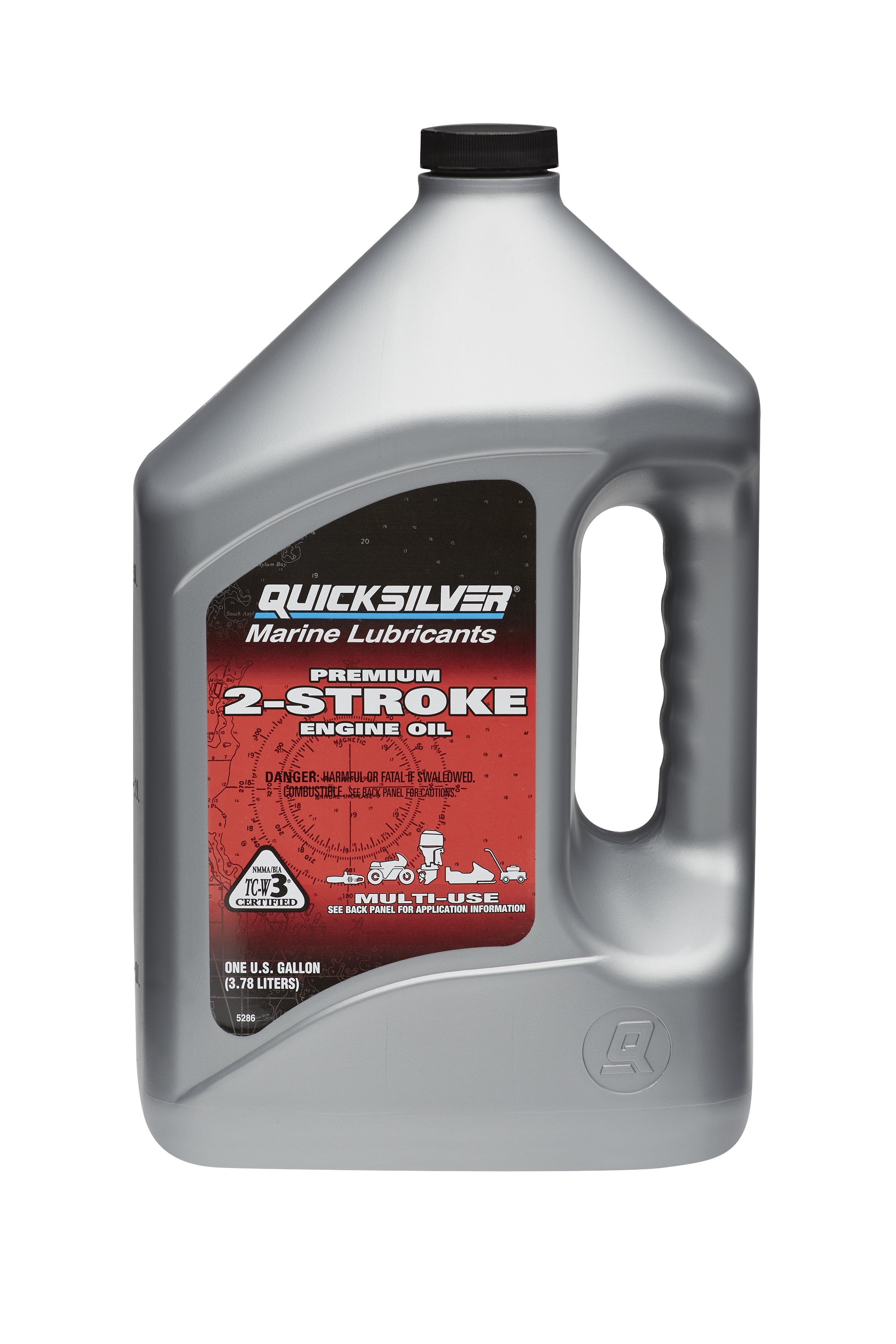 Quicksilver Premium 2-Stroke Engine Oil for Outboards, PWCs, Snowmobiles and Motorcycles, 1 Gallon