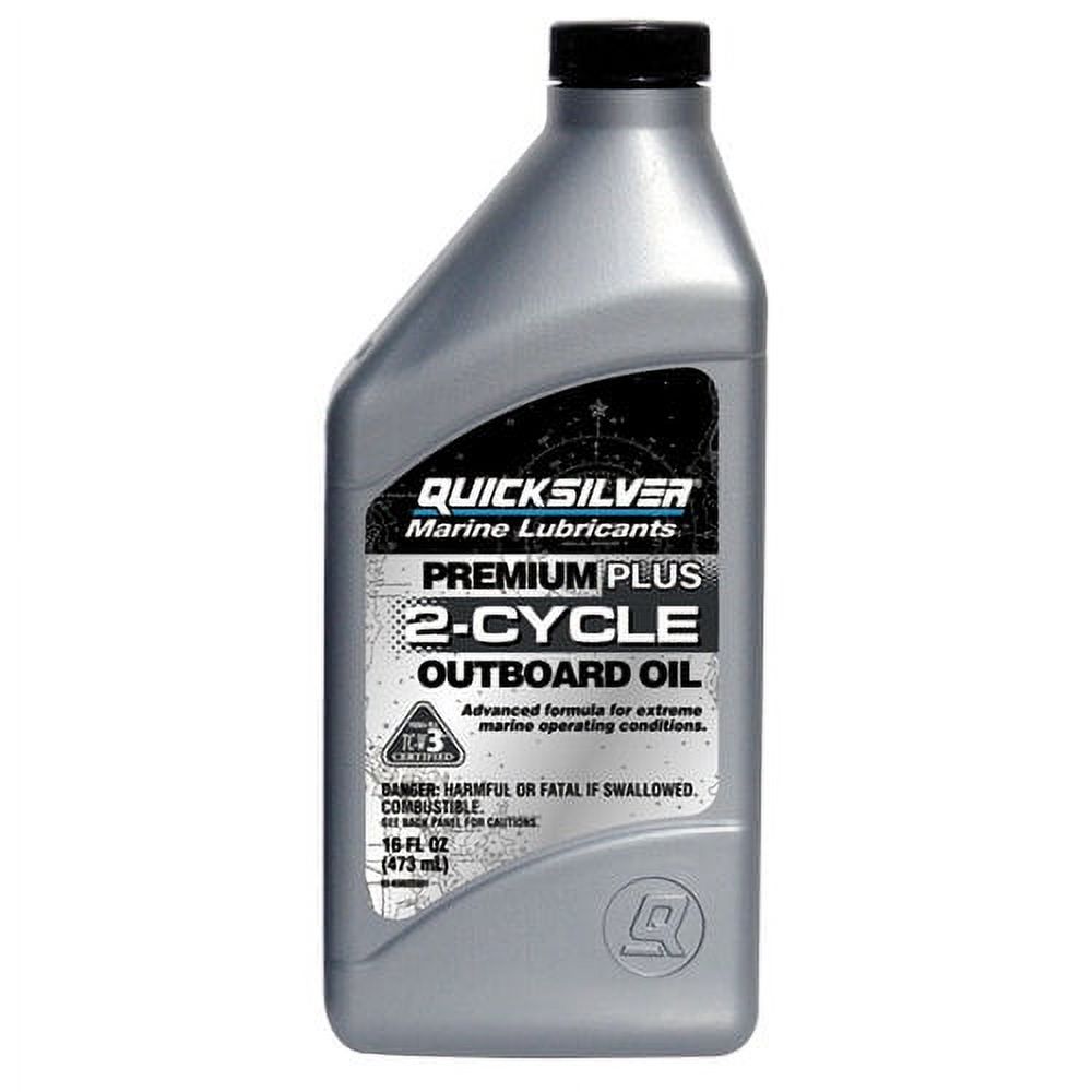 Quicksilver Premium Plus 2-Cycle Marine Motor Oil, TC-W3, 16 oz - image 1 of 5
