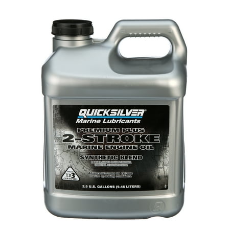 Quicksilver Premium Plus 2-Stroke Marine Engine Oil for Outboards, PWC, 2.5 Gallon