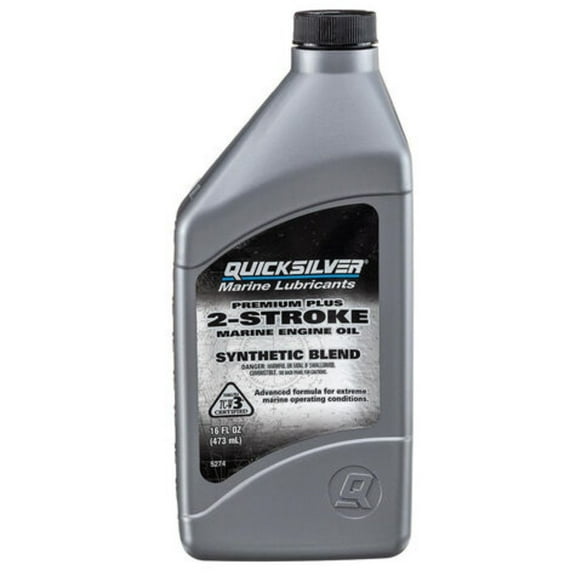 Quicksilver 2-Stroke Premium Plus Synthetic Blend Marine Engine Oil, 16oz