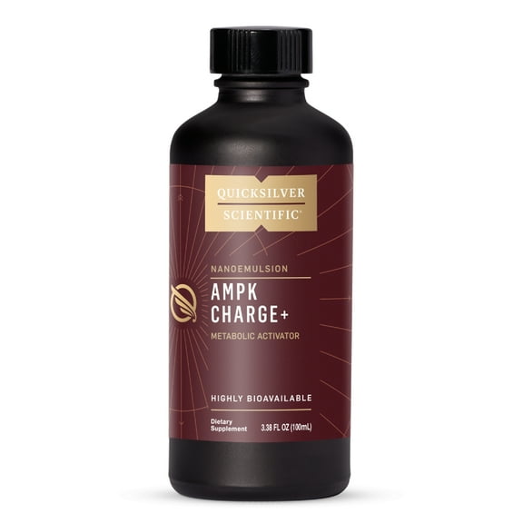 Quicksilver Scientific AMPK Charge+ - Support The Benefits of Intermittent Fasting, Carb Restrictive + Keto Protocols - Promotes Energy Production, Fat Breakdown + Healthy Aging (3.38 fl oz / 100ml)