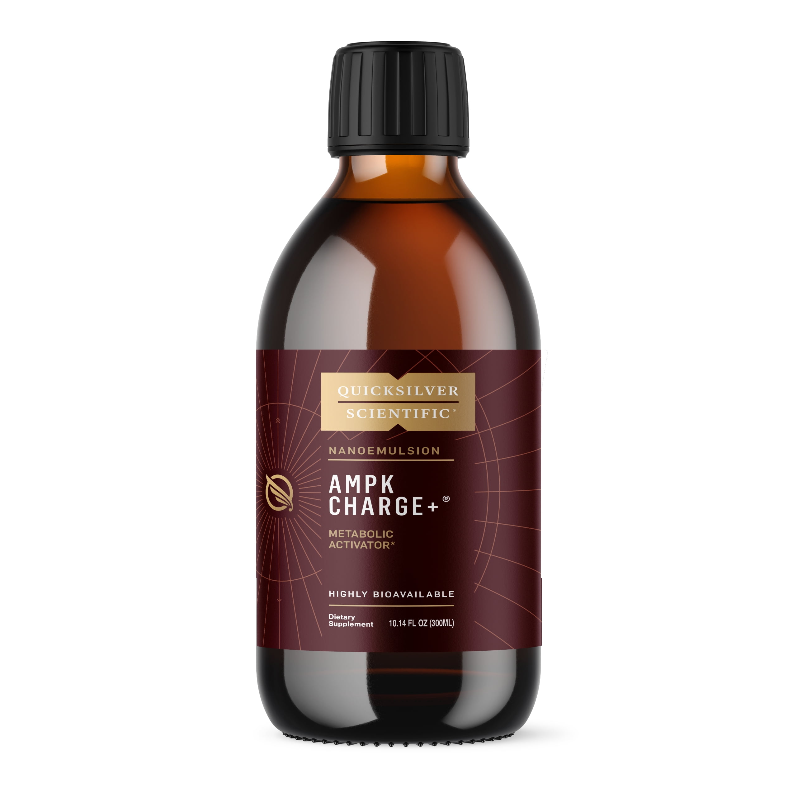 Quicksilver Scientific AMPK Charge+ - Support The Benefits of Intermittent Fasting, Carb Restrictive + Keto Protocols - Promotes Energy Production, Fat Breakdown + Healthy Aging (10.14oz / 300ml)