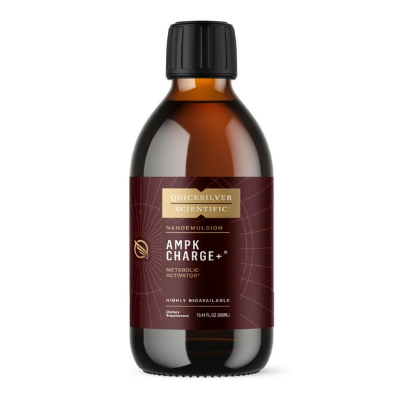 Quicksilver Scientific AMPK Charge+ - Support The Benefits of Intermittent Fasting, Carb Restrictive + Keto Protocols - Promotes Energy Production, Fat Breakdown + Healthy Aging (10.14oz / 300ml)