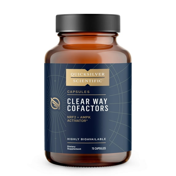 Quicksilver Scientific Clear Way Cofactors - Body Detox Cleanse Support with Vitamin B1, Dandelion Extract, Quercetin & Nattokinase Enzyme - Antioxidant Cleanse to Support Gut Health (75 Capsules)