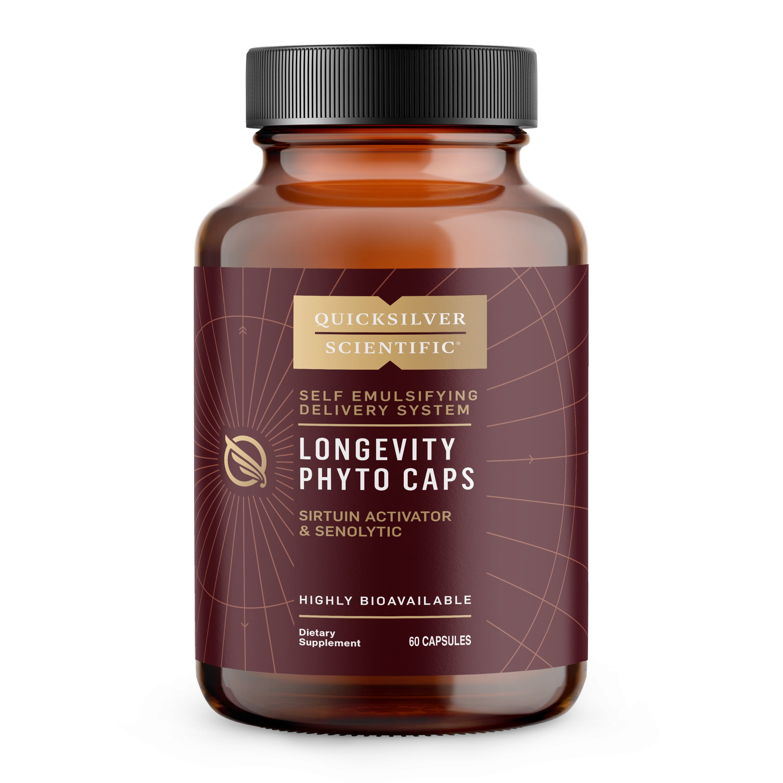 Quicksilver Scientific Longevity Phyto Caps - Resveratrol + Quercetin Anti Aging Supplement - Immune Support Supplement with Turmeric Curcumin Complex - Support for NAD+ Actions (60 Capsules)