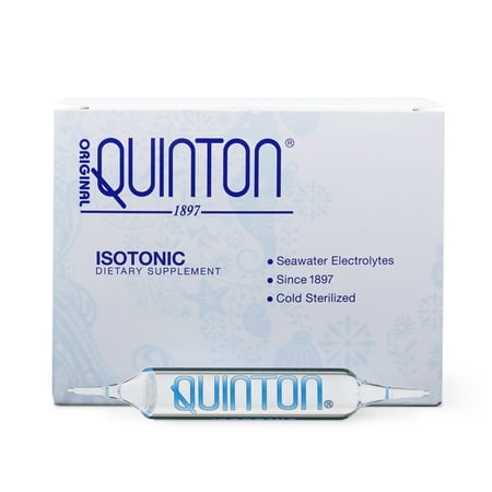 Quicksilver Scientific Original Quinton Isotonic Solution with Sea Water Minerals + Alpine Spring Water - Liquid Hydration, Electrolyte + Multi Minerals Supplement (30 Single Serving Vials)