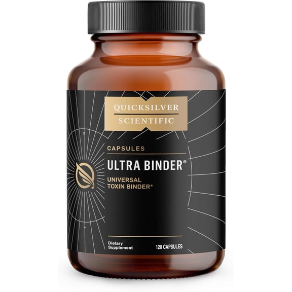 Quicksilver Scientific Ultra Binder - Multi Toxin Binder with Bentonite Clay Powder, Zeolite Detox & Charcoal - Supplement for Gut Support & The Body's Toxin Removal Process (120 Capsules)