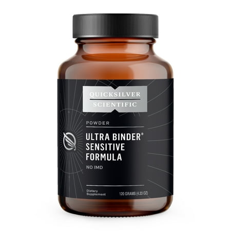 Quicksilver Scientific Ultra Binder Sensitive Formula - Gut Health Supplement with Activated Charcoal, Bentonite Clay - Cleansing Support Powder (120g)