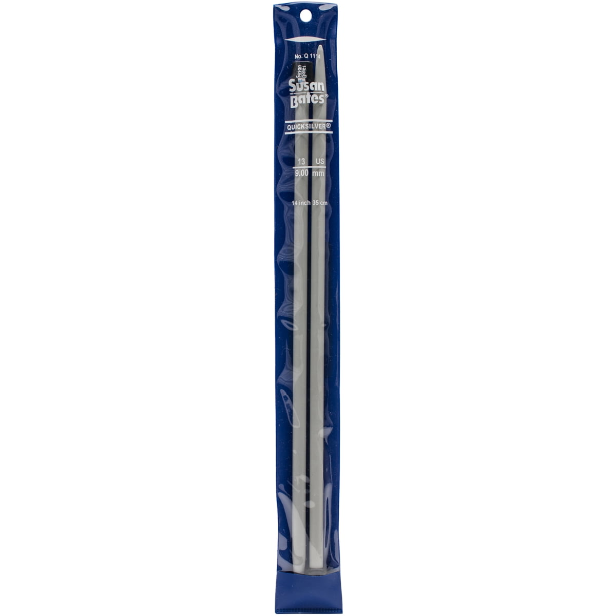 Quicksilver Single Point Knitting Needles 14"Size 13/9mm, Pk 6, Quicksilver