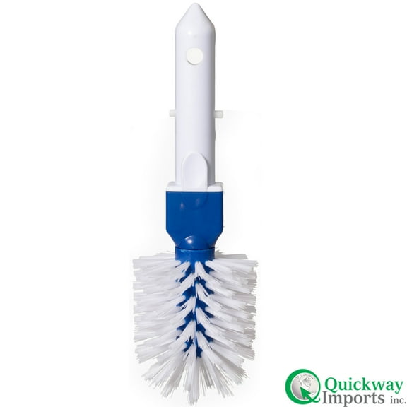 Quickway Imports Round Pool Corner and Step Brush Head Fine Bristle Scrub for In-Ground & Above-Ground Swimming Pools Spas Hot Tubs & Tight Spaces Fits Standard Poles with Easy Clip Handle Attachment