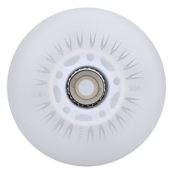 Quickwittc Colorful 80mm LED Light Sliding Flash Roller Skate Wheel (White)