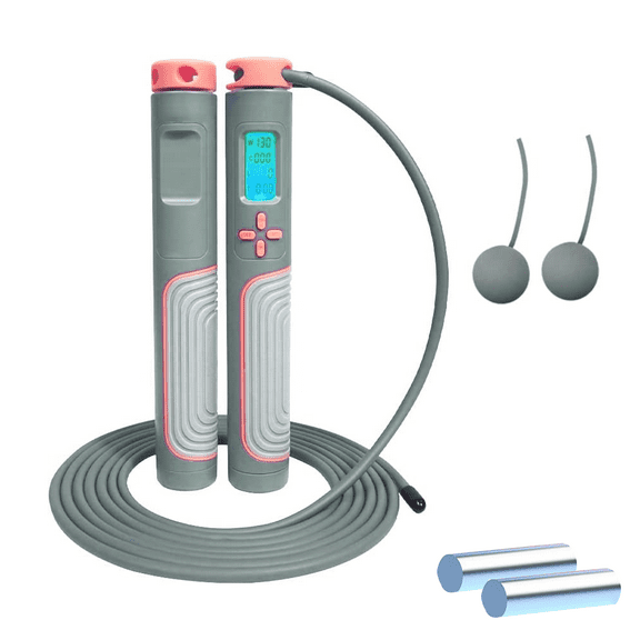 Quickwittc Jump Rope with Counter, Weighted Jump Ropes for Fitness , Adjustable Cordless Length  with Calorie