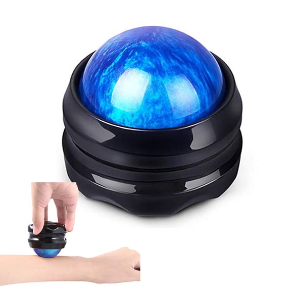 Quickwittc Manual Massage Roller Ball - Therapy and Massager Tools for Sore Muscles, Shoulders, Arms, Neck, Back, Feet, Body Stiffness, Joint Pain, Stress Relief Blue