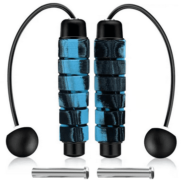 Quickwittc Weighted Cordless Jump Rope for Fitness，Boxing Training,High Speed Rope Skipping for Narrow Space