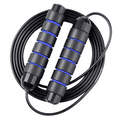 thumbnail image 1 of Quickwittc Weighted Jump Rope - For fitness , cardio, boxing , crossfit, endurance training, Jumping Exercise. Quickwittc blue black, 1 of 5