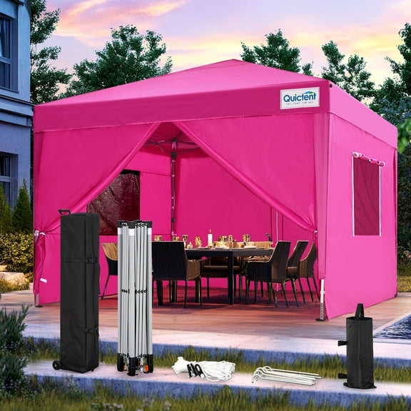 Quictent 10' x 10' Pink Pop-Up Outdoor Canopy, Waterproof