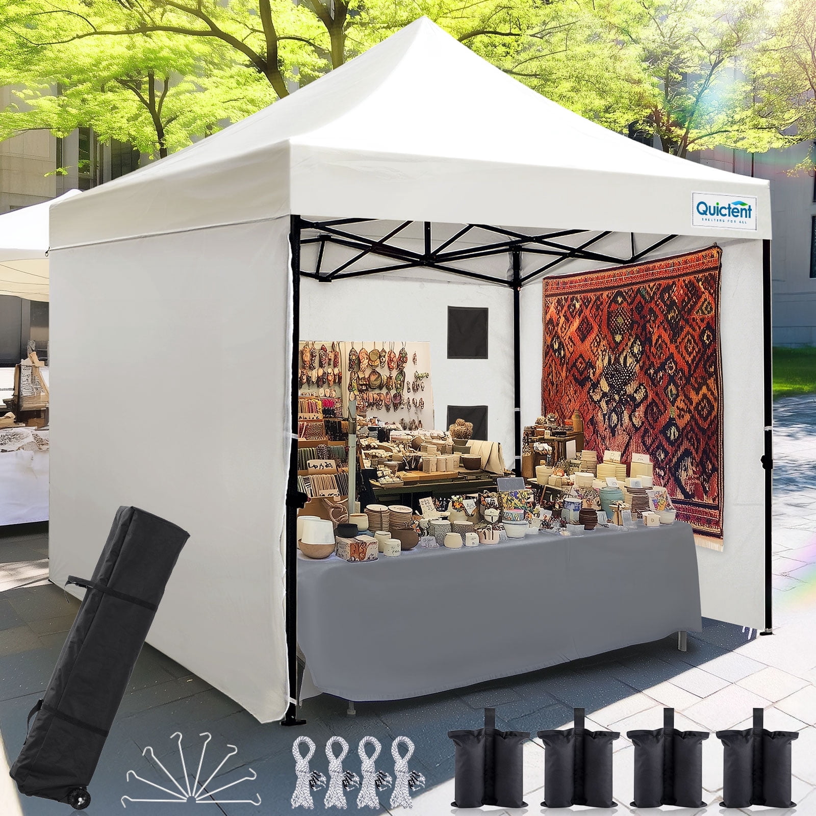 Quictent 10'x10' Heavy Duty Pop up Canopy Tent with Sidewalls, Easy up
