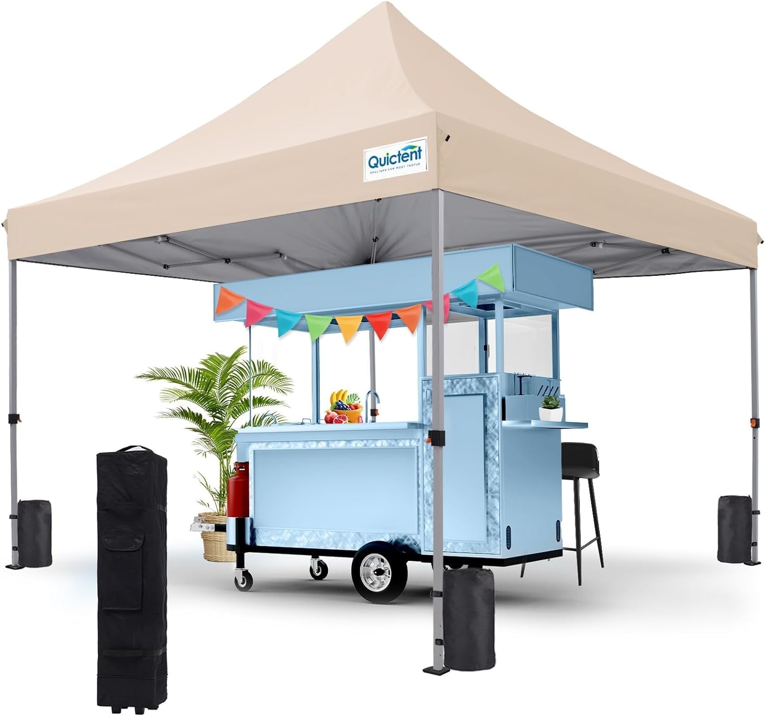 Quictent 10 x10 Heavy Duty Pop Up Canopy Tent EZ Outdoor Commercial Canopies with Sand Bags and Wheeled Carry Bag White Men s Size 10 x 10