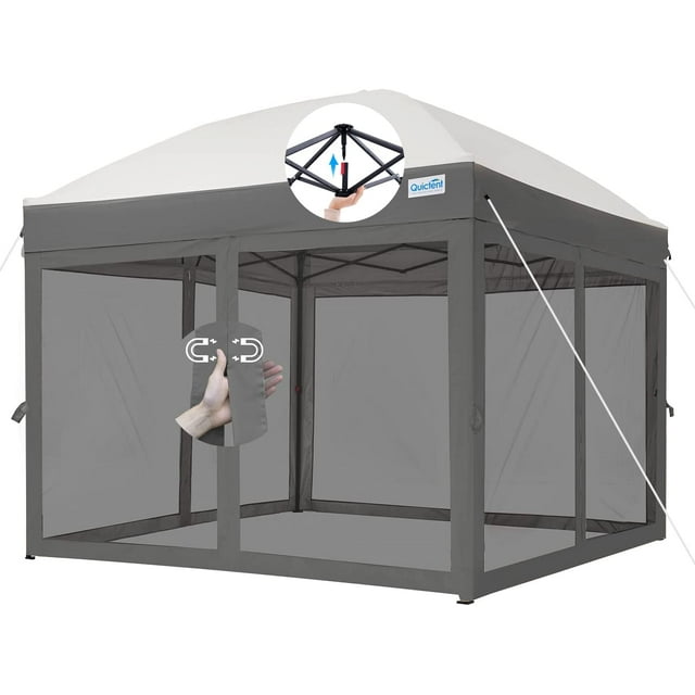 Quictent 10'x10' Outdoor Patio Shelter, Quick Setup Canopy Tent with