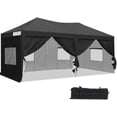 thumbnail image 1 of Quictent 10'x20' EZ Pop up Canopy Tent Party Tent Outdoor Canopy Event Gazebo,Black, 1 of 9