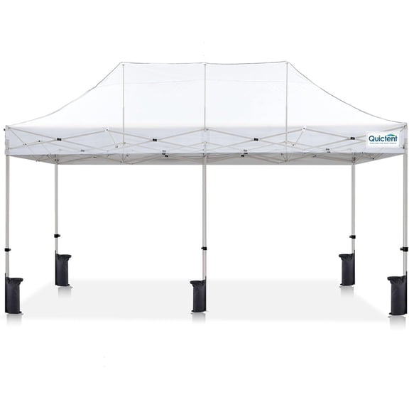 Quictent 10'x20' Portable Pop up Canopy Tent, Easy up Commercial Gazebo Canopies for Sun & Rain Protection(White, No Sidewall)