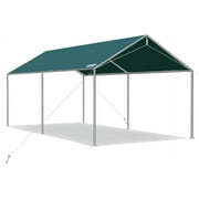 Quictent 10X15ft Upgraded Carport, Heavy Duty Car Canopy Carport Canopy Portable Garage Shelter Party Tent with 3 Reinforced Steel Cables, Green