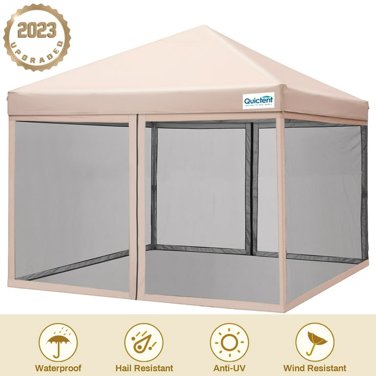 Quictent 10x10 Ez Pop up Canopy with Mosquito Netting Instant