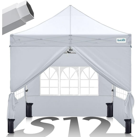 Quictent 10x10 Heavy Duty Pop Up Canopy Tent with Enclosed Sidewalls, Hexagonal Legs - Easy Setup Outdoor Gazebo for Party, Wedding, Commercial Use, 3-Year Warranty