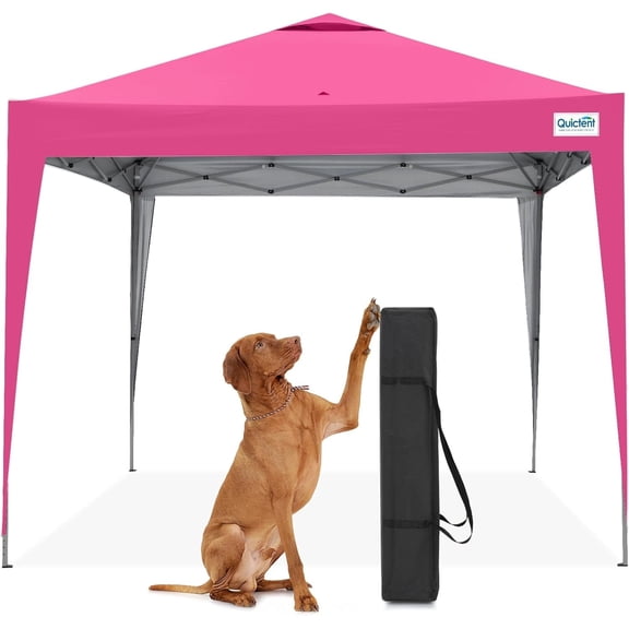 Quictent 10x10 Pop up Canopy Tent, Portable Instant Setup Gazebo with Waterproof & UV Protection for Camping, Beach, Parties, Pink