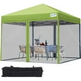 thumbnail image 1 of Quictent 10x10 Pop up Canopy Tent with Netting Screen House Tent Instant Gazebo with Mesh Screen Walls Waterproof, Roller Bag Included (Green), 1 of 11