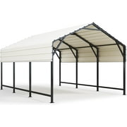 Quictent 12x20 ft Metal Roof Carport Kits Hard Top Garage Heavy Duty Steel Car Canopy