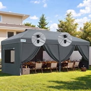 Quictent 10x20 FT Easy Pop Up Canopy Tent with Removable Sidewalls and Mesh Windows, Portable Outdoor Shelter for Vendor Booths, Parties, and Weddings