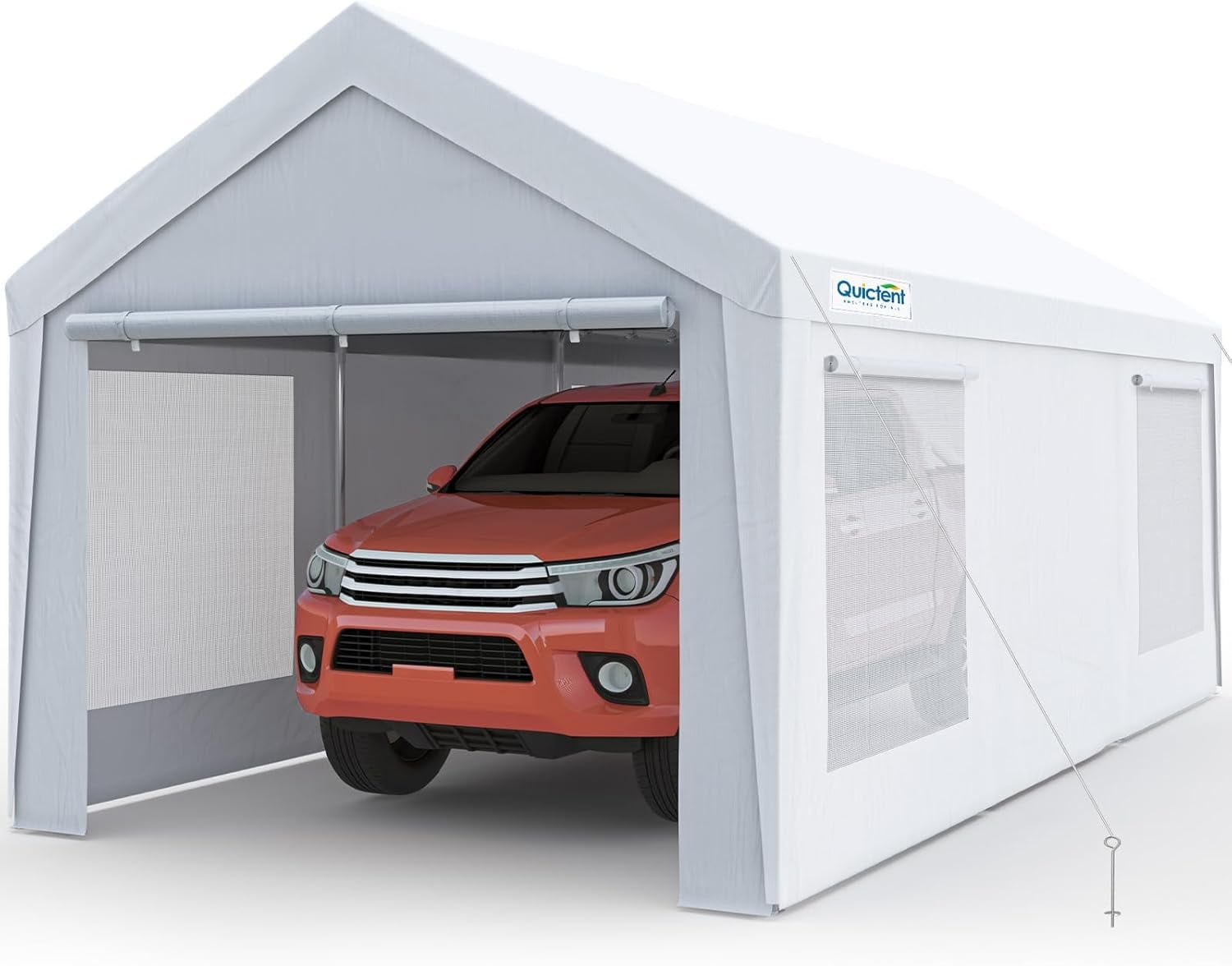 Quictent 10x20 ft Heavy Duty Carport Canopy Galvanized Car Tent Outdoor