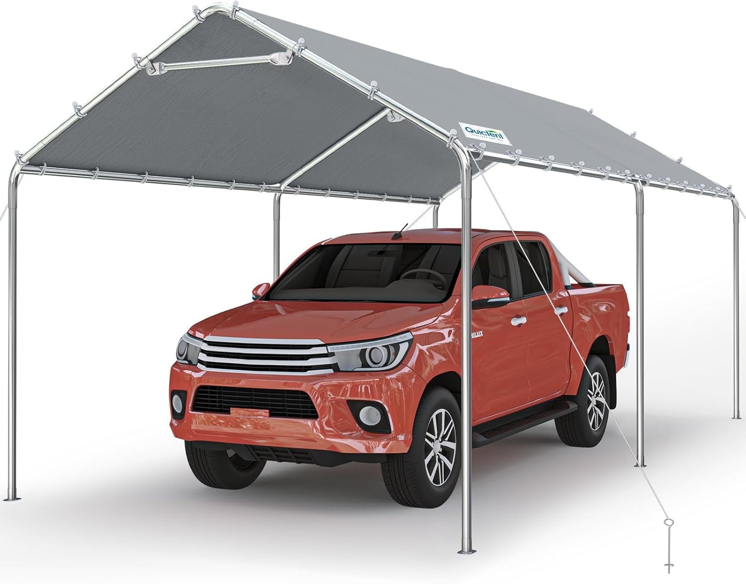 Gray 10' x 20' Heavy Duty Carport with Alloy Steel Frame