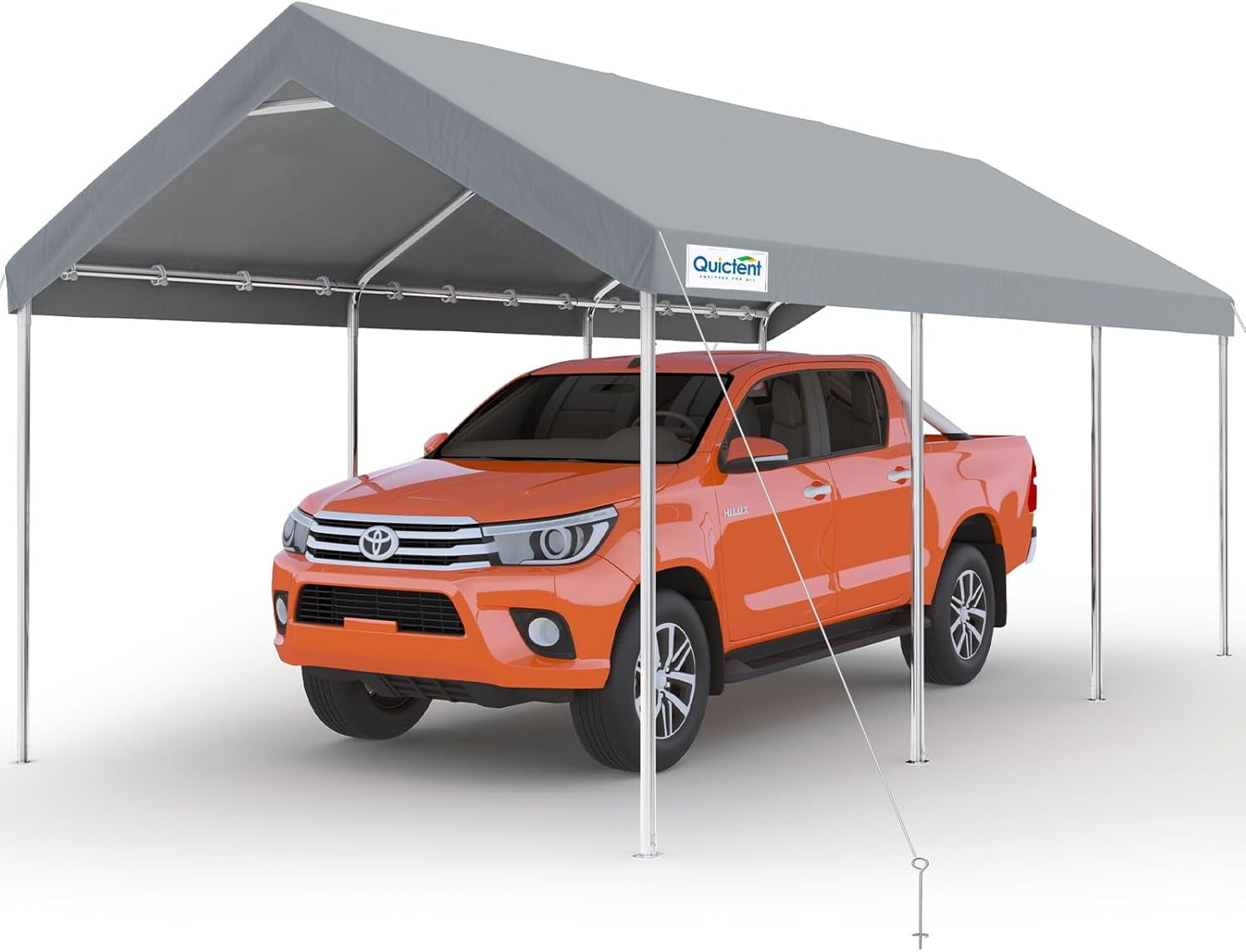 Gray 10' x 20' Heavy Duty Carport with Alloy Steel Frame