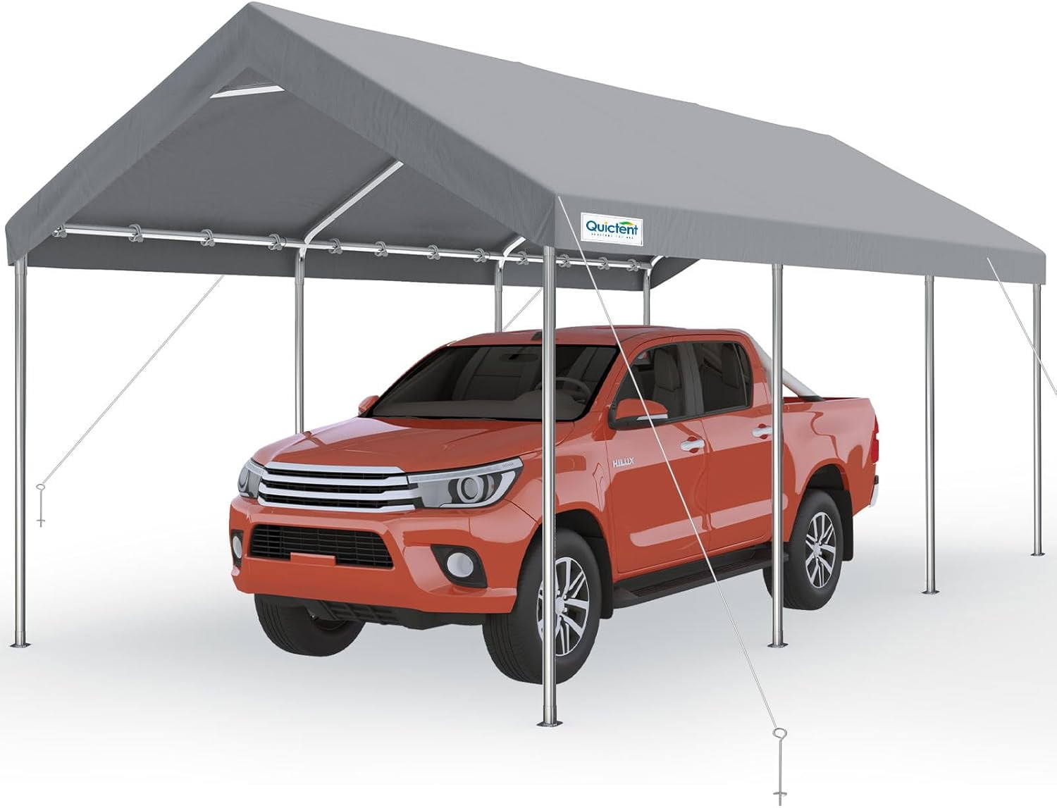 Gray 10' x 20' Heavy Duty Carport with Alloy Steel Frame