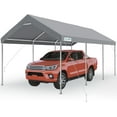 thumbnail image 1 of Quictent 10x20 ft Heavy Duty Carport Car Canopy Galvanized Car Tent Outdoor Boat Shelter with Reinforced Structure - Grey, 1 of 7