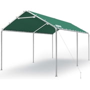 Quictent 10x20 ft Heavy Duty Carport Outdoor Garage Shelter Reinforced Structure, No Sidewall - Green