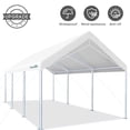 thumbnail image 1 of Quictent 10x20ft Carport Heavy Duty Car Canopy Galvanized Car Boat Shelter with 4 Reinforced Steel Cables White, 1 of 9