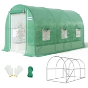 Quictent Portable Greenhouse for Outdoors, 10x6.5x6.5FT Large Walk-in Tunnel Green House for Outside, Heavy Duty Steel Frame Reinforced Cover with Screen Mesh Door Vent, Garden Plant Hot House, Green