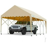 Quictent 13' x 20' x 10.49' Khaki Heavy Duty Carport