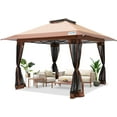 thumbnail image 1 of Quictent 13x13 ft Khaki Brown Pop-up Outdoor Canopies, Mesh Sidewalls, 1 of 7