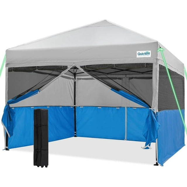 Quictent 2 in 1 Pop up Canopy Tent 10’x10’, Screened Canopy and with 4 ...