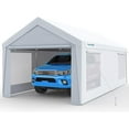 thumbnail image 1 of Quictent 12x20 ft Heavy Duty Carport Canopy Galvanized Car Tent Outdoor Garage Boat Shelter with Reinforced Structure with Roll-up Ventilated Windows Sidewall - White, 1 of 8