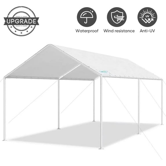 Quictent 20'X10' Upgraded Heavy Duty Carport Car Canopy Party Tent White