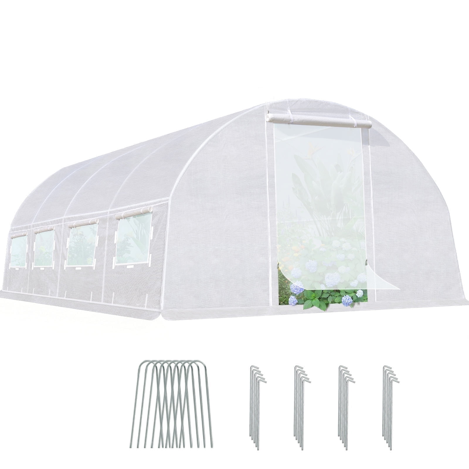 Quictent 20x10x6.6 FT Portable Walk-in Greenhouse for Outdoors, Easy Assembly Instant Large Gardening Green house, White