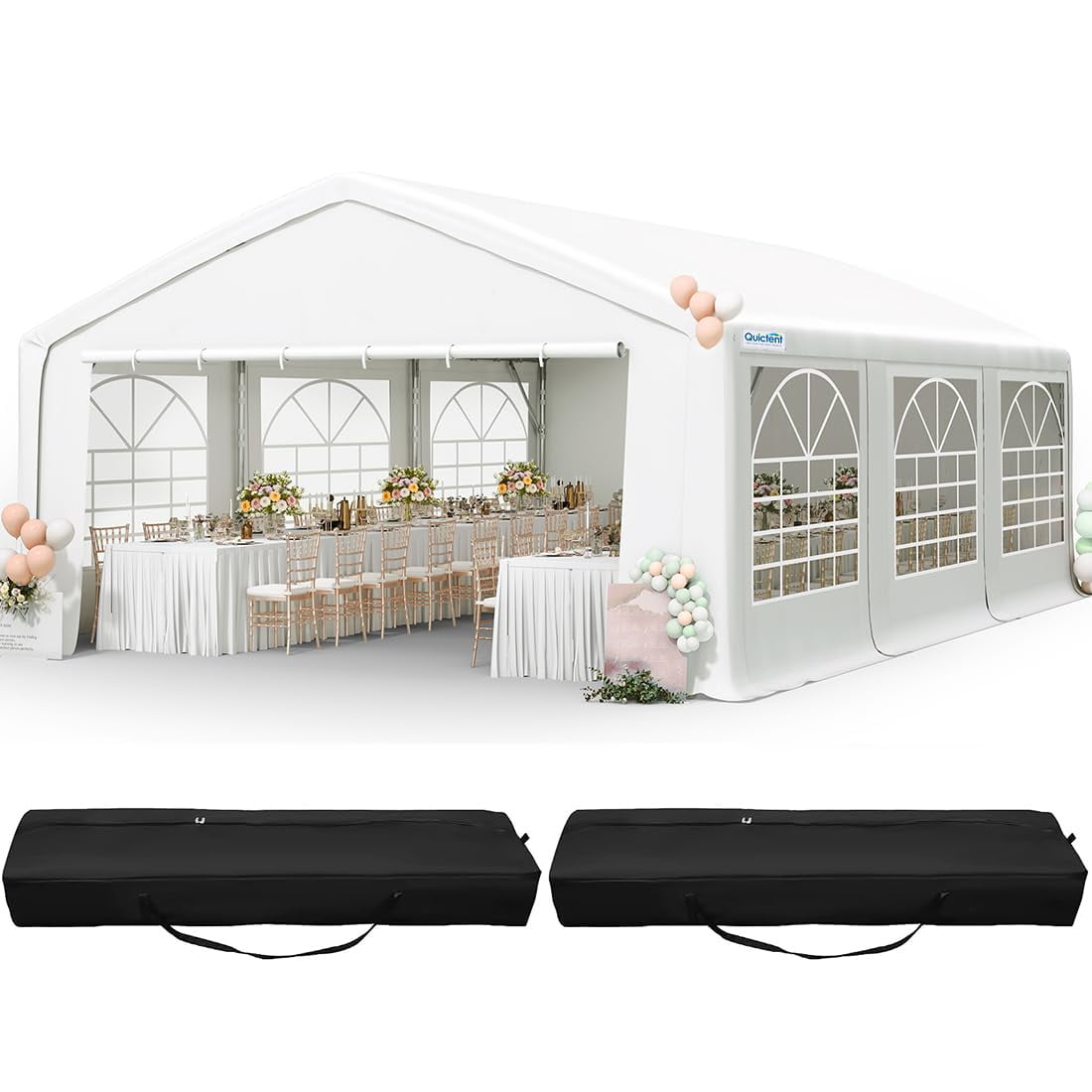 テント Quictent 20'x20' Heavy Duty Outdoor Carport Party Wedding Tent Shelter Gazobo Pavilion with Sidewall White クーポン有りQuictent カーポート 3.9×6.1×3.2m 車庫