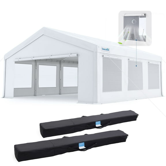 Quictent 20x20ft Party Tent Heavy Duty Outdoor Canopy Tent with Roll-up Ventilated Windows, for Parties Wedding Tents Carport Event Shelter BBQ